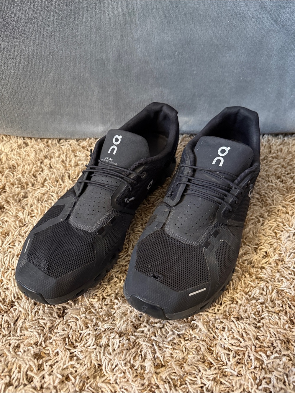On Running Men’s Sneakers in Black with White Logos